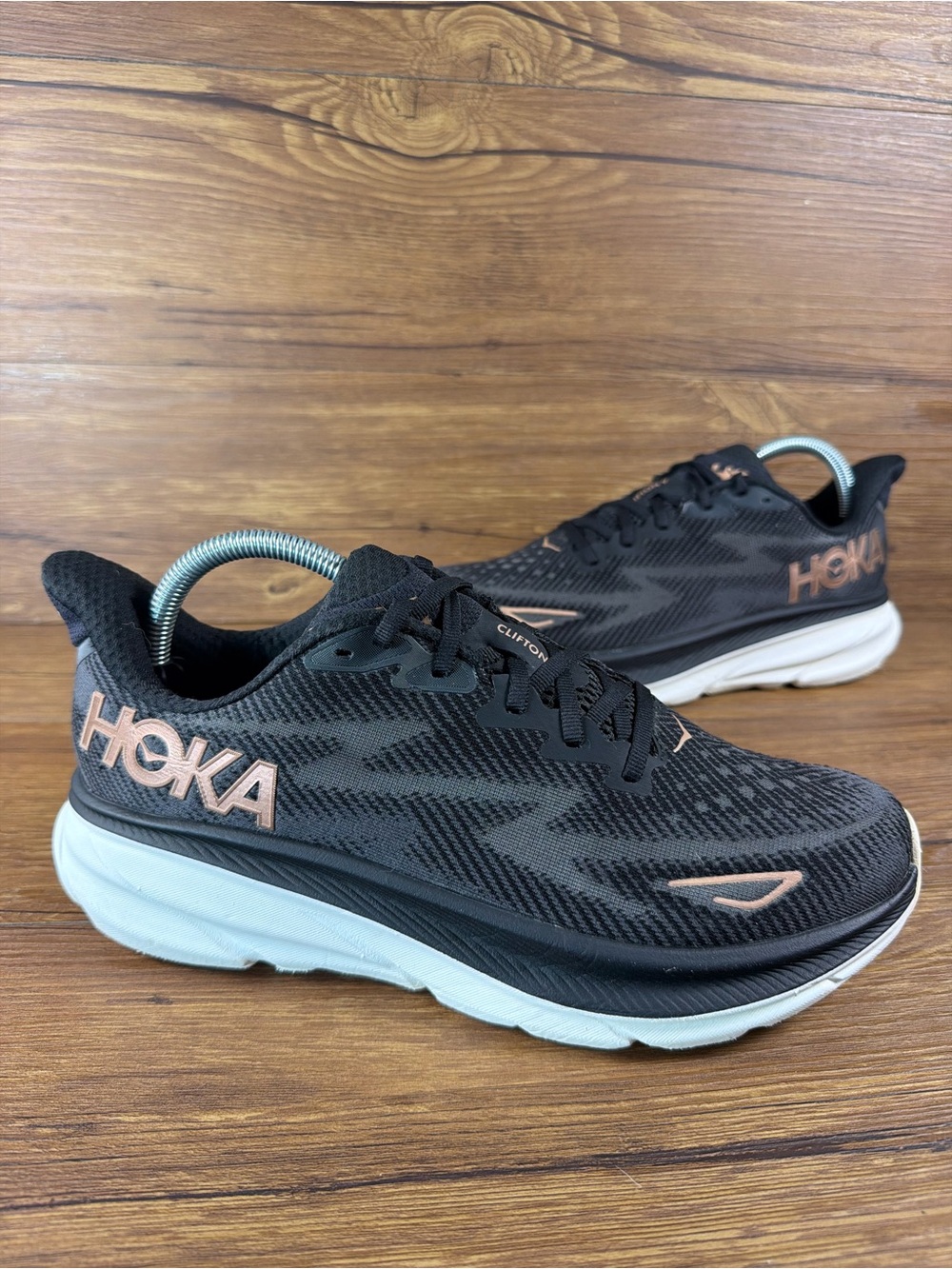 Hoka Clifton 9 Women's‎ Running Shoes Black Rose Gold Size 9.5 - Picture 10 of 10